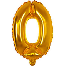 Javoli Gold, Arany mini 0-ás szám fólia lufi 33 cm party kellék