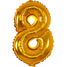 Javoli Gold, Arany mini 8-as szám fólia lufi 33 cm party kellék