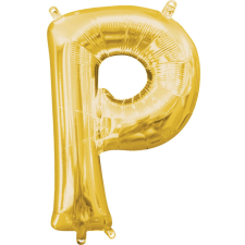 Javoli Gold, Arany mini P betű fólia lufi 33 cm party kellék