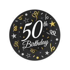 Javoli Happy Birthday 50 B&C papírtányér 6 db-os 18 cm party kellék