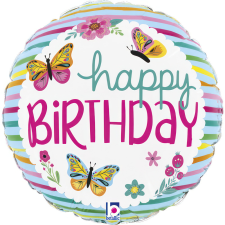 Javoli Happy Birthday Butterflies mini fólia lufi 19 cm (WP) party kellék