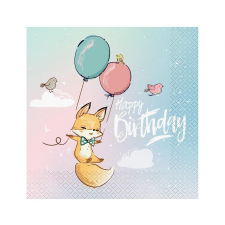 Javoli Happy Birthday Fox szalvéta 20 db-os 33x33 cm papírárú, csomagoló és tárolóeszköz