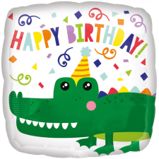Javoli Happy Birthday Gator fólia lufi 43 cm party kellék