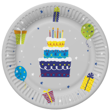 Javoli Happy Birthday Gifts and Garlands papírtányér 8 db-os 18 cm party kellék