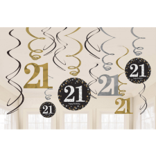 Javoli Happy Birthday Gold 21 Szalag dekoráció 12 db-os szett party kellék