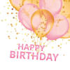 Javoli Happy Birthday Gold &amp; Pink Balloons szalvéta 20 db-os 33x33 cm