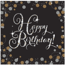 Javoli Happy Birthday Gold szalvéta 16 db-os 33x33 cm party kellék