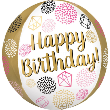 Javoli Happy Birthday gömb fólia lufi 38*40 cm party kellék