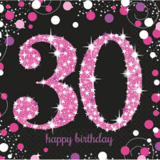 Javoli Happy Birthday Pink 30 szalvéta 16 db-os 33x33 cm party kellék
