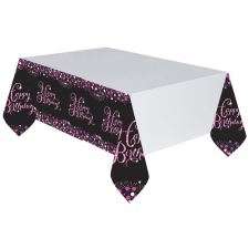 Javoli Happy Birthday Pink műanyag asztalterítő 120x180 cm party kellék