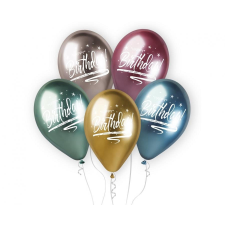 Javoli Happy Birthday Shiny léggömb, lufi 5 db-os 13 inch (33 cm) party kellék