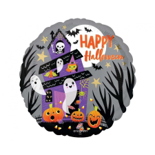 Javoli Happy Halloween Haunted House fólia lufi 46 cm party kellék