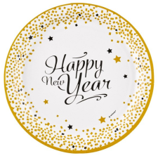 Javoli Happy New Year Golden Wishes papírtányér 8 db-os 23 cm party kellék