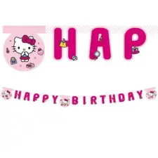 Javoli Hello Kitty Fashion Happy Birthday felirat FSC 2 m party kellék