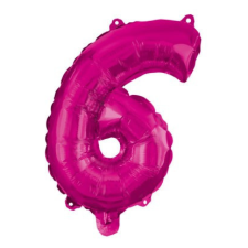 Javoli Hot Pink 6-os szám fólia lufi 95 cm party kellék