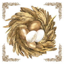 Javoli Húsvét Golden Eggs in Nest szalvéta 20 db-os 33x33 cm party kellék