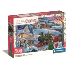 Javoli Karácsony Train 500 db-os Compact puzzle Clementoni puzzle, kirakós