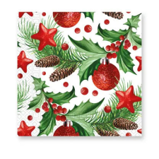 Javoli Karácsonyi Pinecones szalvéta 20 db-os 33x33 cm party kellék