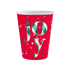 Javoli Karácsonyi Red Joy papír pohár 6 db-os 250 ml party kellék