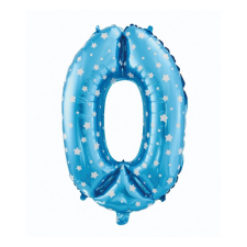 Javoli Kék Blue with Stars 0-ás szám fólia lufi 61 cm party kellék