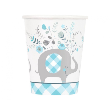 Javoli Kék Elefánt Floral papír pohár 8 db-os 266 ml party kellék