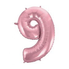 Javoli Light Pink, Rózsaszín 9-es szám fólia lufi 92 cm party kellék