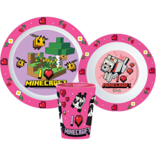 Javoli Minecraft Girls étkészlet, micro műanyag szett, pohárral 260 ml babaétkészlet
