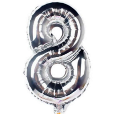 Javoli Mini 8-as Silver szám Fólia lufi 33 cm party kellék