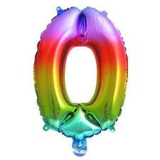 Javoli Multicolour Metallic mini 0-ás szám fólia lufi 33 cm party kellék
