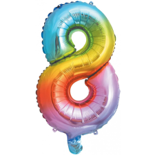 Javoli Multicolour Metallic mini 8-as szám fólia lufi 35 cm party kellék