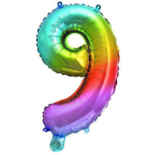 Javoli Multicolour Metallic mini 9-es szám fólia lufi 36 cm party kellék