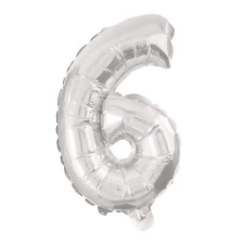 Javoli Óriás 6-os Silver szám Fólia lufi 85 cm party kellék