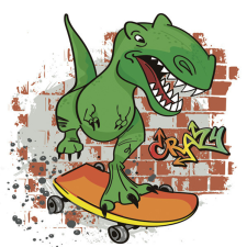 Javoli Papír szalvéta - Gördeszkás Dinoszaurusz party kellék