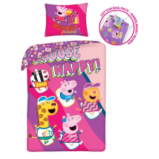 Javoli Peppa malac Happy ágyneműhuzat 140×200cm, 70×90 cm lakástextília