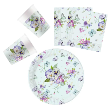 Javoli Pillangó Turquoise party szett 36 db-os 23 cm-es tányérral party kellék