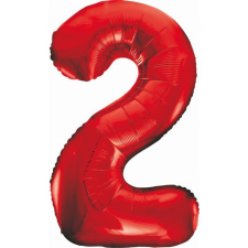 Javoli Piros 2-es Red szám fólia lufi 85 cm party kellék