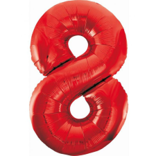 Javoli Piros 8-as Red szám fólia lufi 85 cm party kellék