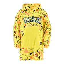 Javoli Pokémon Yellow belebújós plüss polár takaró, poncsó 10-16 év babaágynemű, babapléd