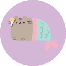 Javoli Pusheen Mermaid formapárna, díszpárna 40 cm Velúr lakástextília