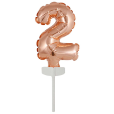 Javoli Rose Gold 2-es szám fólia lufi tortára 13 cm party kellék