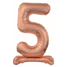 Javoli Rose Gold 5-ös szám fólia lufi talppal 74 cm party kellék