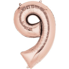 Javoli Rose Gold óriás szám fólia lufi 9-es, 86*55 cm party kellék