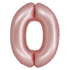 Javoli Rózsaszín 0-ás Light Pink Mat szám fólia lufi 76 cm party kellék
