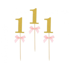 Javoli Rózsaszín 1st Birthday díszítő pálca 10 db-os party kellék