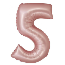 Javoli Rózsaszín 5-ös Light Pink Mat szám fólia lufi 76 cm party kellék