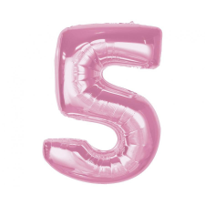 Javoli Rózsaszín 5-ös Light Pink szám fólia lufi 92 cm party kellék