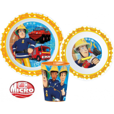Javoli Sam a tűzoltó Rescue Mission étkészlet, micro műanyag szett, pohárral 260 ml babaétkészlet