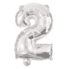 Javoli Silver, Ezüst 2-es szám fólia lufi 95 cm party kellék