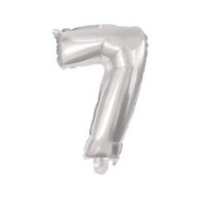 Javoli Silver, Ezüst 7-es szám fólia lufi 10 cm party kellék