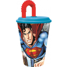 Javoli Superman Savior szívószálas pohár, műanyag 430 ml babaétkészlet